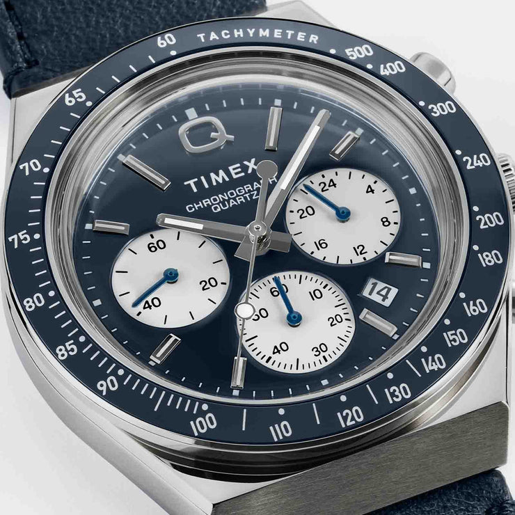 Timex 1970's Q Chronograph 40mm Blue - Watches.com - TW2W51700VQ