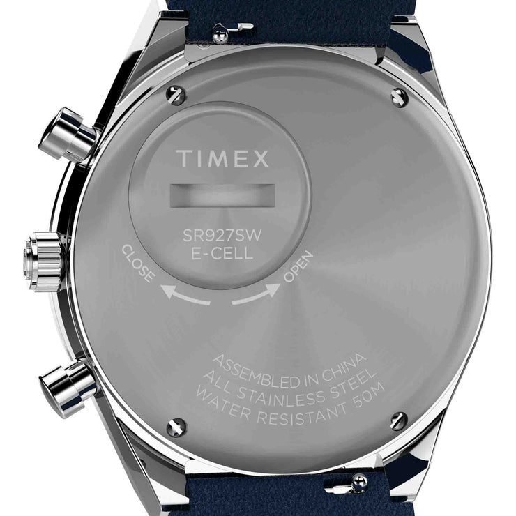 Timex 1970's Q Chronograph 40mm Blue - Watches.com - TW2W51700VQ