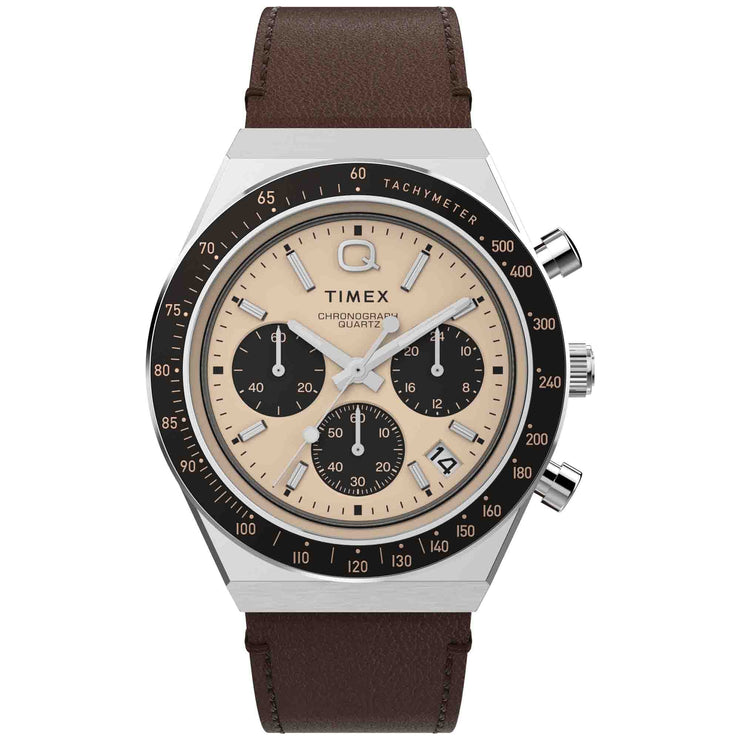 Timex 1970's Q Chronograph 40mm Salmon - Watches.com - TW2W51800VQ