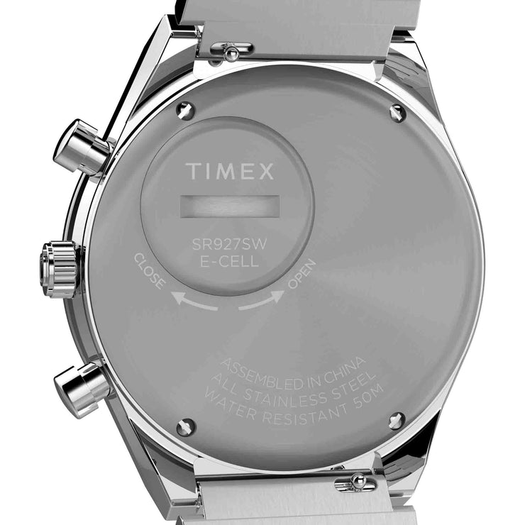 Timex 1970's Q Chronograph 40mm White SS - Watches.com - TW2W53300VQ