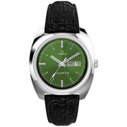 Timex 1978 Q Day Date 37.5mm Green - Watches.com - TW2W44700ZV