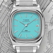 Timex 1983 E - Line Reissue Automatic 34mm Blue - Watches.com - TW2Y07300VQ