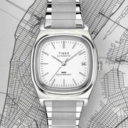 Timex 1983 E - Line Reissue Automatic 34mm White SS - Watches.com - TW2W70800VQ