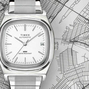 Timex 1983 E - Line Reissue Automatic 34mm White SS - Watches.com - TW2W70800VQ