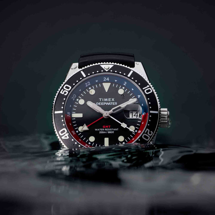 Timex Deepwater Reef 200 GMT 40mm Black - Watches.com - TW2W75000VQ