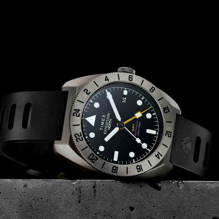 Timex Expedition GMT Titanium Automatic 41mm Black - Watches.com - TW2W53000VQ