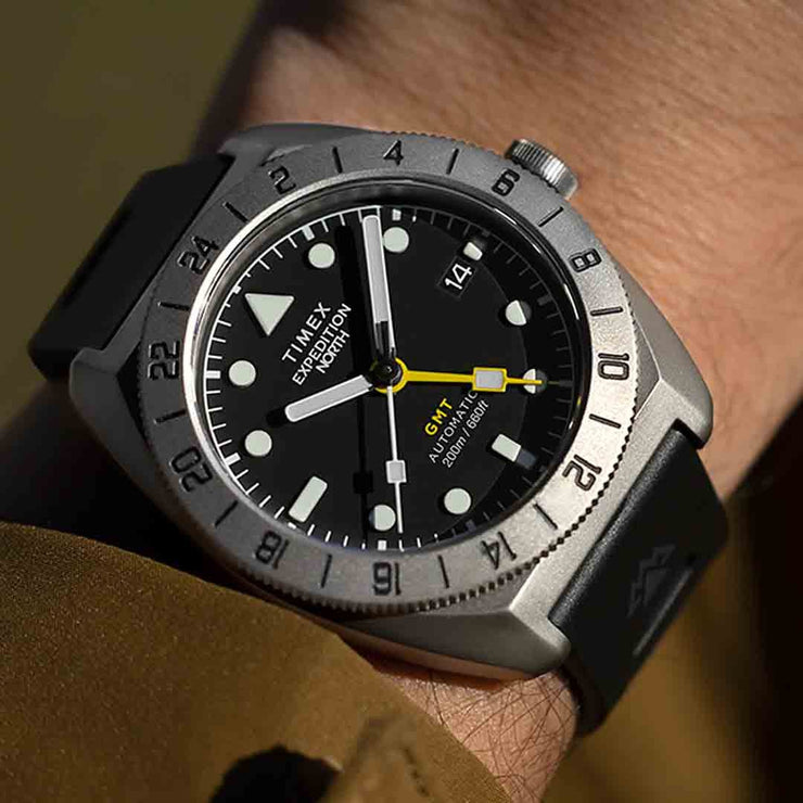 Timex Expedition GMT Titanium Automatic 41mm Black | Watches.com