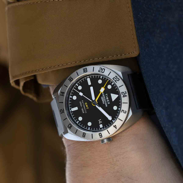 Timex Expedition GMT Titanium Automatic 41mm Black | Watches.com