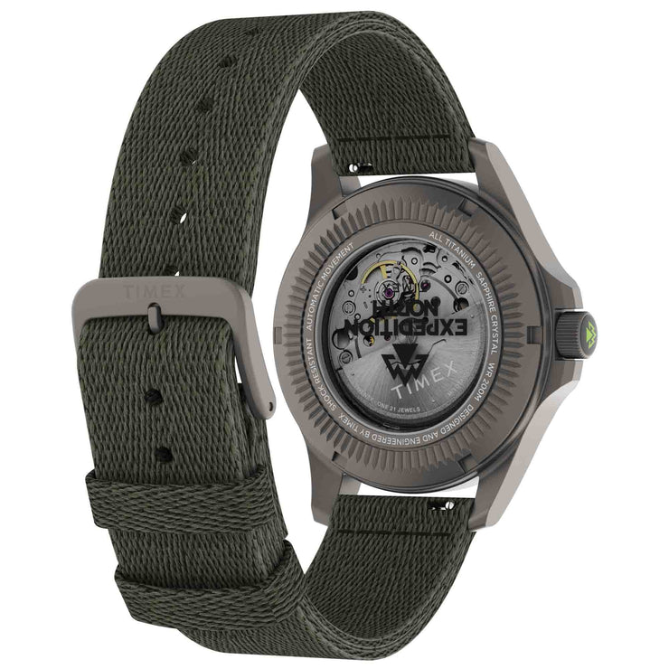 Timex Expedition North 41mm Titanium Automatic rPET Green - Watches.com - TW2V95300JR