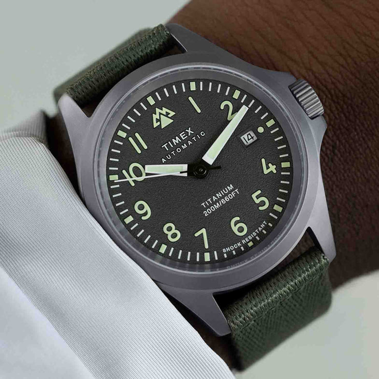 Timex Expedition North 41mm Titanium Automatic rPET Green - Watches.com - TW2V95300JR