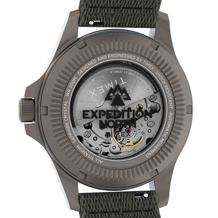 Timex Expedition North 41mm Titanium Automatic rPET Green - Watches.com - TW2V95300JR