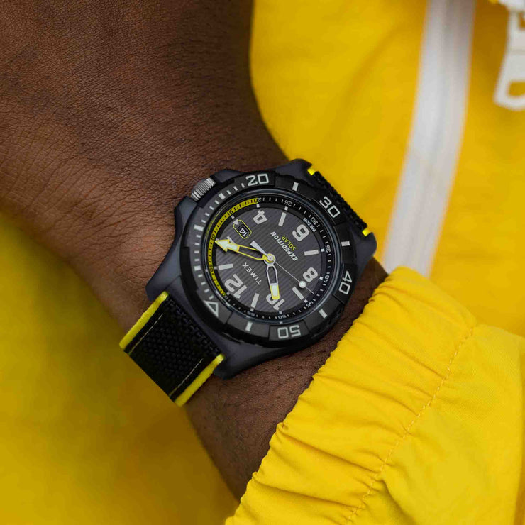 Timex Expedition North Freedive Ocean Tide 46mm rPET Black Yellow - Watches.com - TW2V66200JR