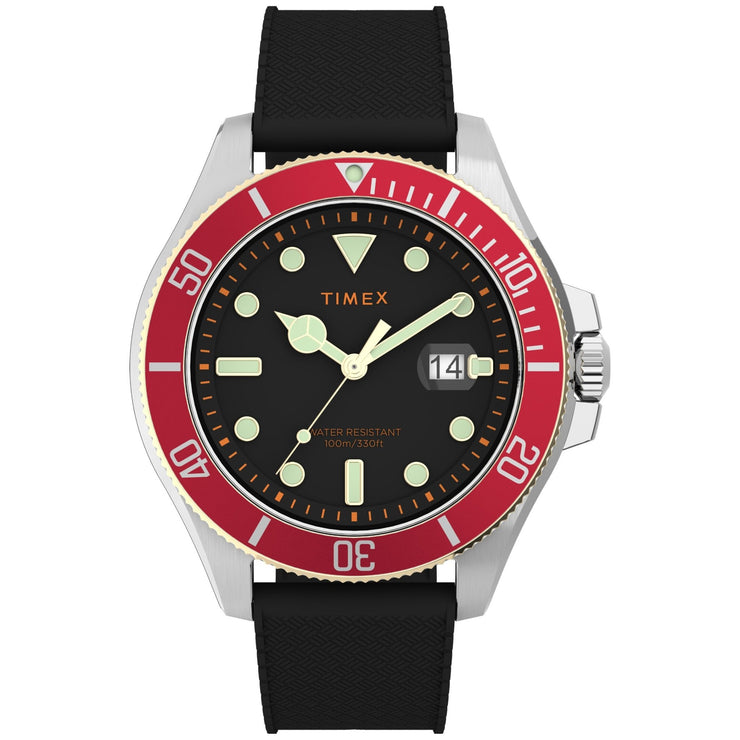 Timex Harborside Coast 43mm Black Red - Watches.com - TW2V27300VQ