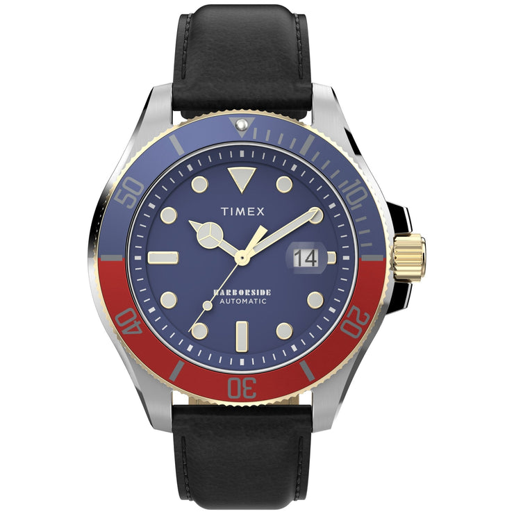 Timex Harborside Coast Automatic 43mm Blue - Watches.com - TW2V72200VQ