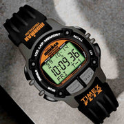 Timex Ironman Flix 100 Lap Digital 42mm Black Orange - Watches.com - TW5M63200VQ