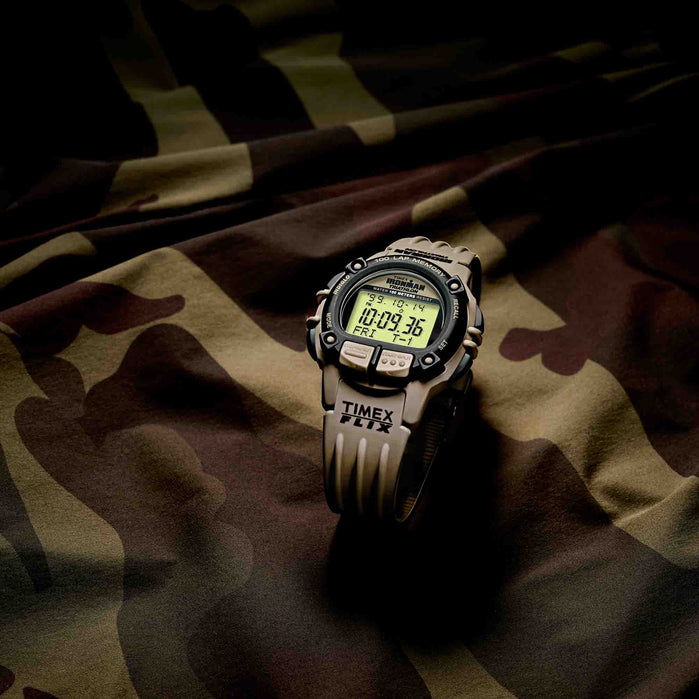 Timex Ironman Flix 100 Lap Digital 42mm Green angled shot picture