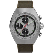 Timex Legacy Tonneau Chronograph 42mm Silver Brown - Watches.com - TW2W50100VQ