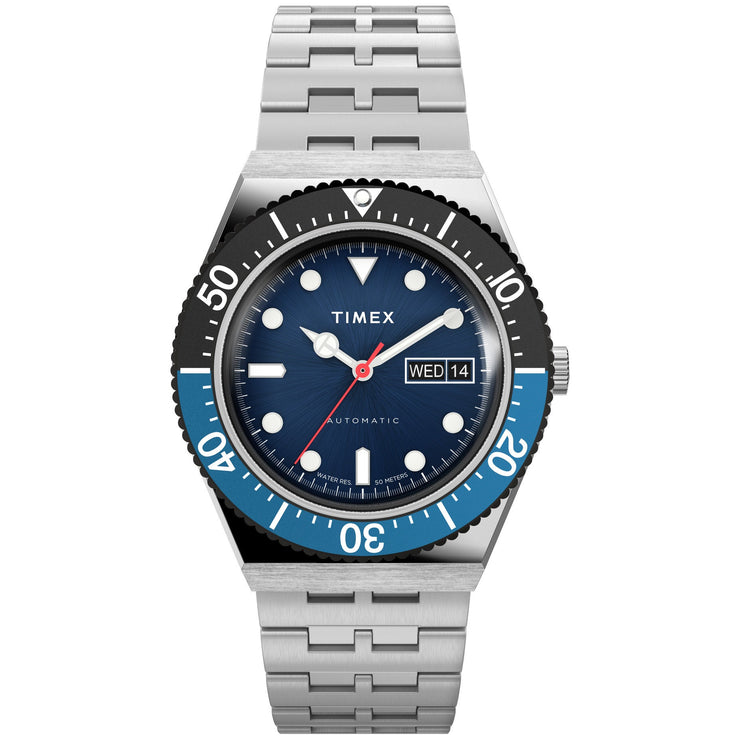 Timex M79 Automatic 40mm Black Blue - Watches.com - TW2V25100VQ