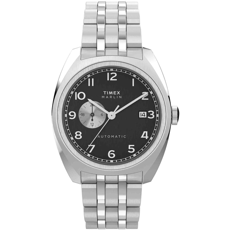 Timex Marlin Automatic 39mm Black SS - Watches.com - TW2W58800VQ