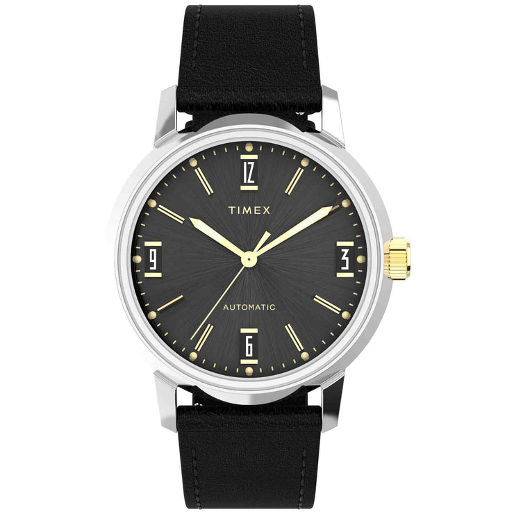 Timex Marlin Automatic 40mm Black Gold - Watches.com - TW2W33900ZV