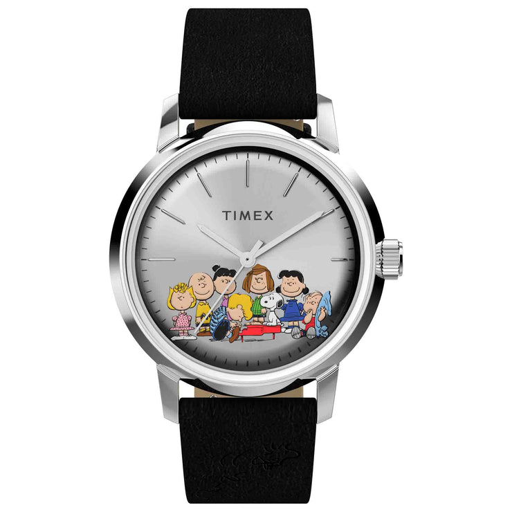 Timex Marlin Automatic x Peanuts Gang's All Here 40mm Silver - Watches.com - TW2W19000ZV