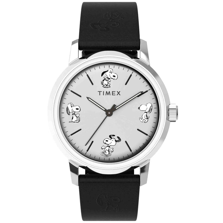 Timex Marlin Automatic x Peanuts Sketch Snoopy 40mm Silver - Watches.com - TW2W540000Q