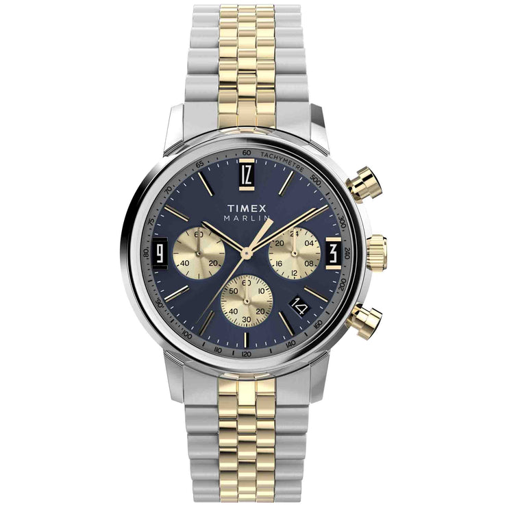 Timex Marlin Chronograph 40mm Blue SS - Watches.com - TW2W60200VQ