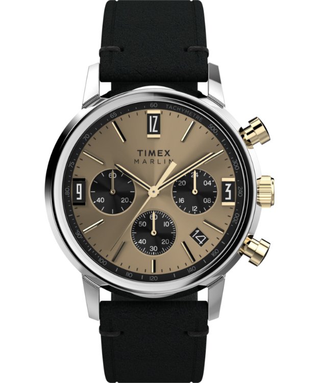 Timex Marlin Chronograph Tachymeter 40mm Champagne - Watches.com - TW2W60300VQ