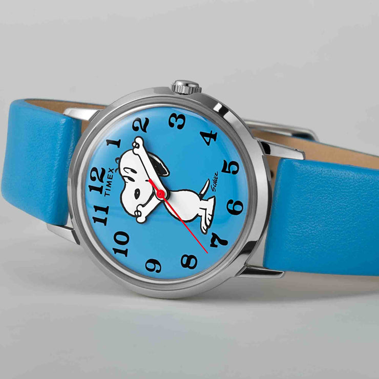 Timex Marlin Hand - Wind x Peanuts 1976 Reissue 34mm Blue Snoopy - Watches.com - TW2W794000Q