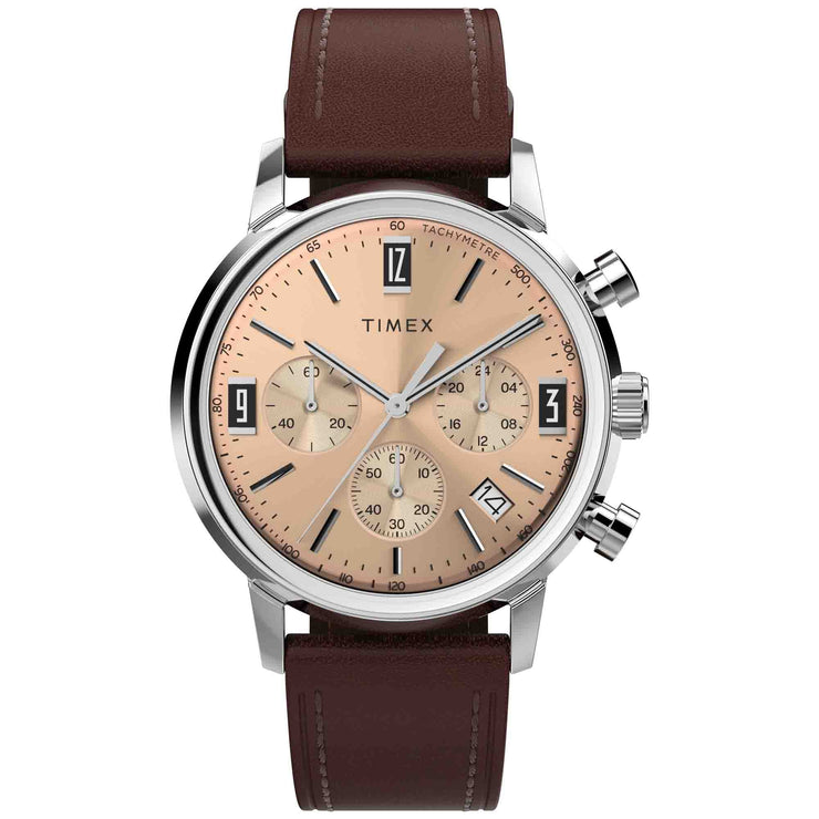 Timex Marlin Tachymeter Chronograph 40mm Caramel - Watches.com - TW2W51400VQ