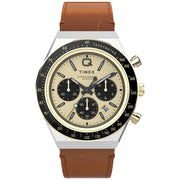 Timex Q Chronograph 40mm Gold Brown - Watches.com - TW2W64400VQ