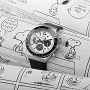 Timex Q Chronograph x Peanuts Snoopy 40mm Black White - Watches.com - TW2W68900VQ