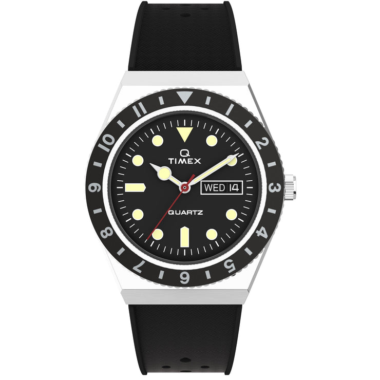 Timex Q Diver 38mm Black - Watches.com - TW2V32000ZV