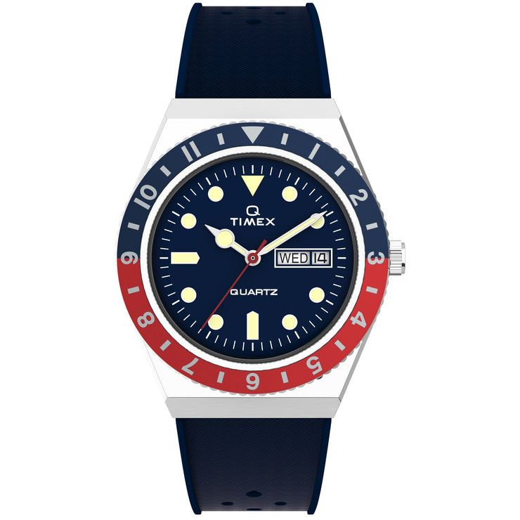 Timex Q Diver 38mm Blue - Watches.com - TW2V32100ZV