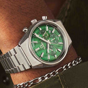 Timex Q Falcon Eye Chronograph 40mm Green SS - Watches.com - TW2W33600VQ