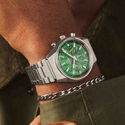 Timex Q Falcon Eye Chronograph 40mm Green SS - Watches.com - TW2W33600VQ