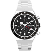 Timex Q GMT Chronograph 40mm Black SS - Watches.com - TW2V69800VQ