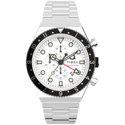 Timex Q GMT Chronograph 40mm White SS - Watches.com - TW2V69900VQ