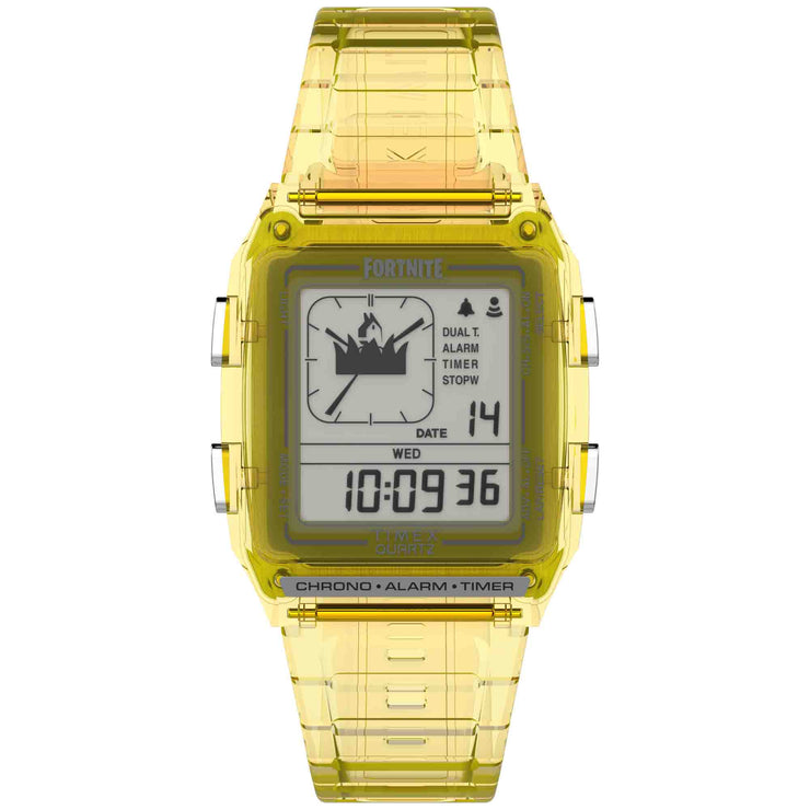 Timex Q LCA x Fortnite 35mm Translucent Yellow - Watches.com - TW2W96600JR