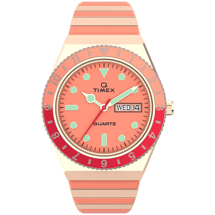 Timex Q Malibu 36mm Pink SS - Watches.com - TW2V38600VQ