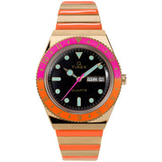 Timex Q Malibu Orange Pink Gold SS - Watches.com - TW2U81600