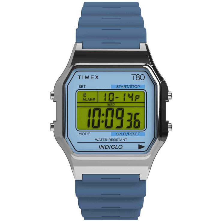 Timex T80 34mm Blue - Watches.com - TW2W43900YB