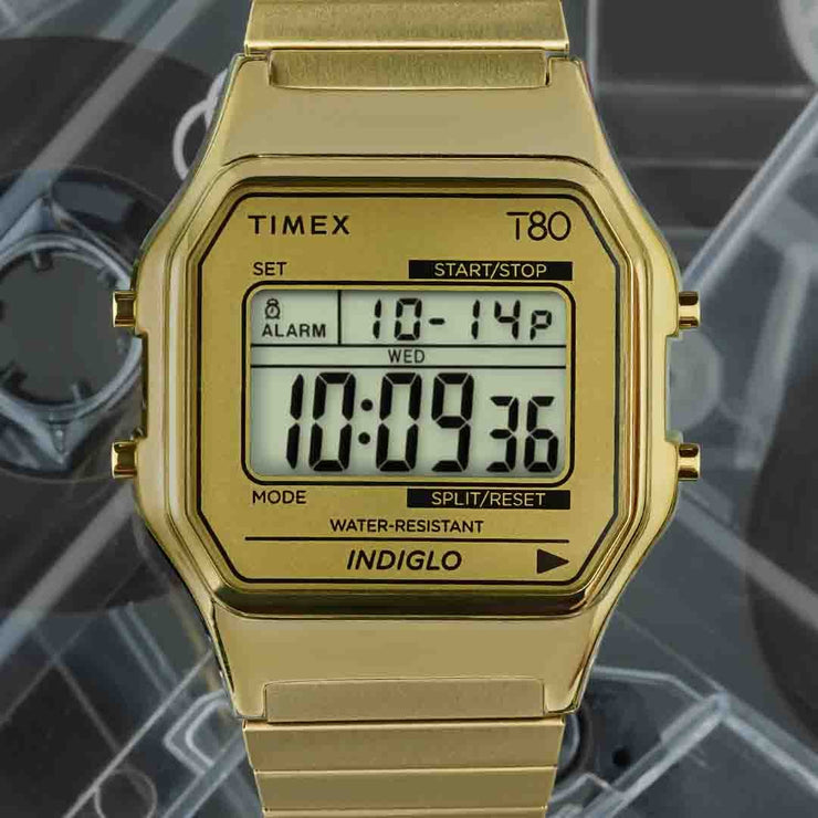 Timex T80 34mm Gold SS - Watches.com - TW2W68100VQ