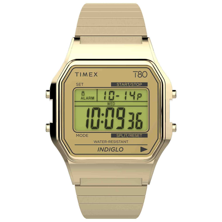 Timex T80 34mm Gold SS - Watches.com - TW2W68100VQ