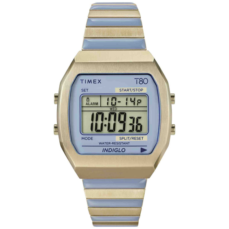 Timex T80 36mm Blue Gold SS - Watches.com - TW2W40800VQ