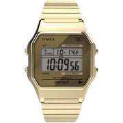 Timex T80 Digital Gold SS Expansion Band - Watches.com - TW2R79000VQ