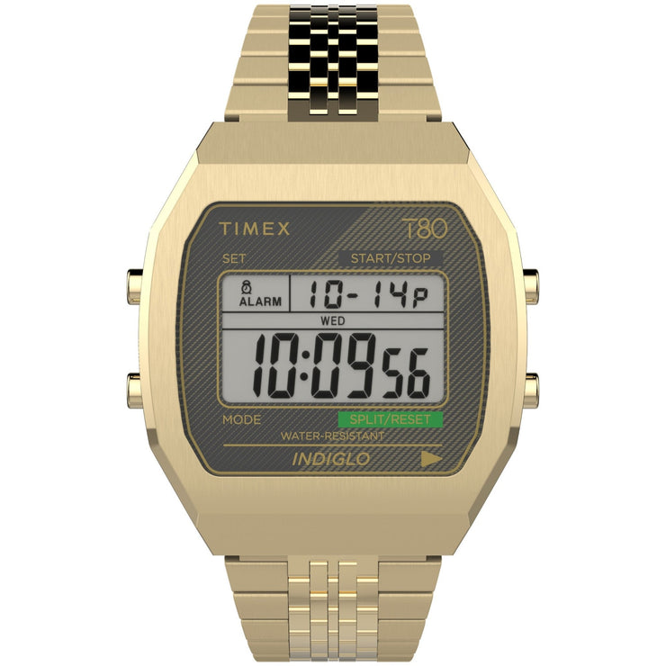 Timex T80 Steel 36mm Gold - Watches.com - TW2V74300YB