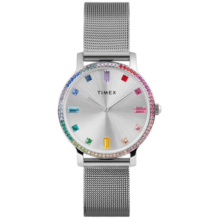 Timex Transcend 34mm Mesh Rainbow - Watches.com - TW2W19100VQ