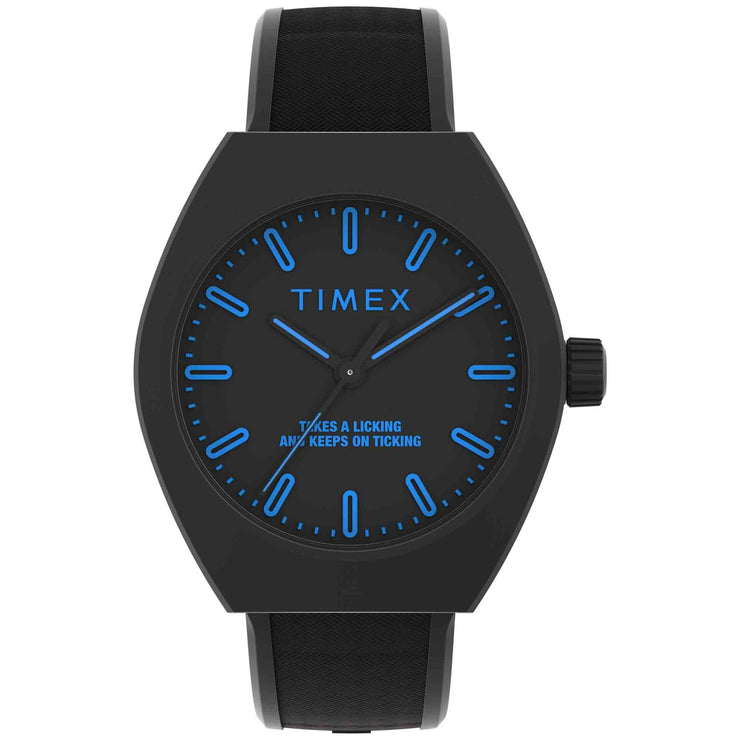 Timex Urban Pop Eco Ceramic 40 mm Black Blue - Watches.com - TW2W42300VQ