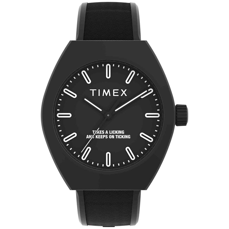 Timex Urban Pop Eco Ceramic 40mm Black White - Watches.com - TW2W42100VQ